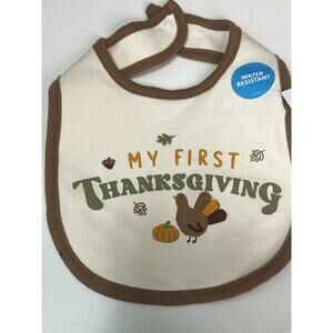 Carter’s “My First Thanksgiving” Baby Bib • NWT • Holiday Fall Turkey